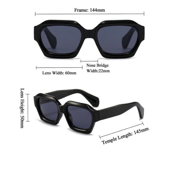 Men Women Trendy Black Lens Sports Black Frame Shades Oversized Sunglasses - Picture 7 of 9